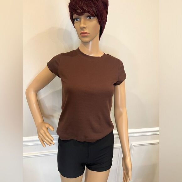 Nwt brown Supima® Rib Tee - Picture 5 of 7